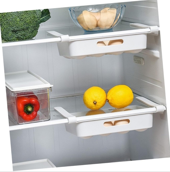 Storage Essentials Large White Egg Storage Tray Food Holder Organizer Shelf - Picture 5 of 16